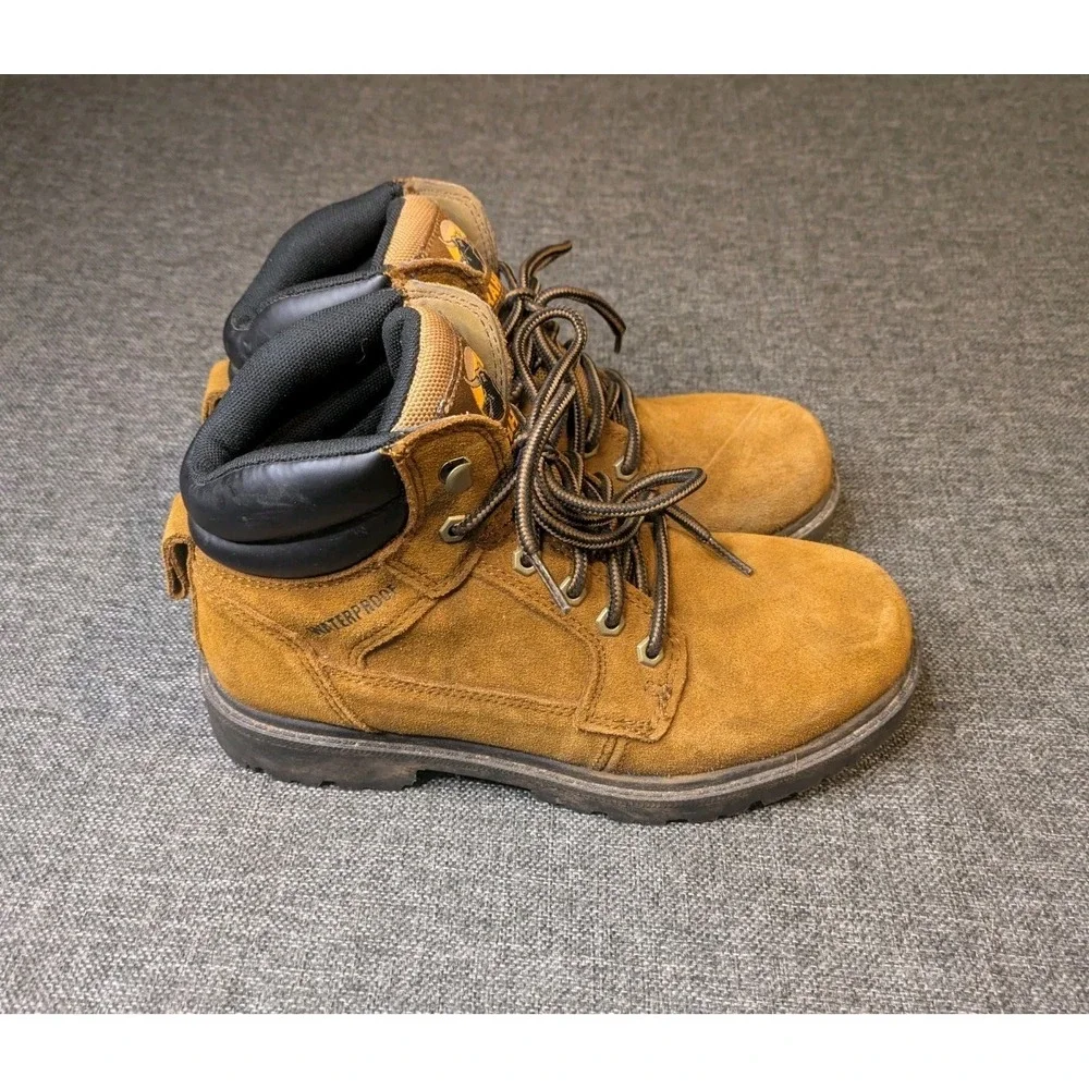 Brahma Brown Suede Leather Waterproof Lace Up Work Mens Boots Size 7 W / Wide
